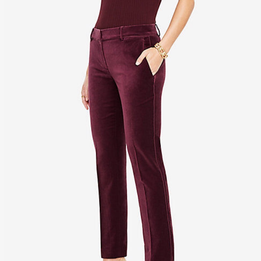 Ann Taylor, The Ankle Style, Devine Fit, NWT Size 18 Wine Velvet